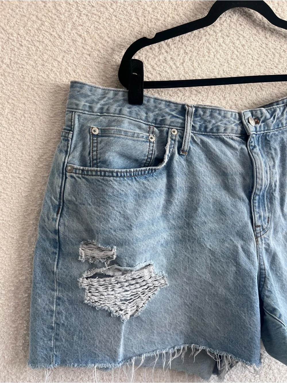 Madewell Women’s The Mom Jean Short Plus Size‎ Denim Shorts Light Wash Size 22